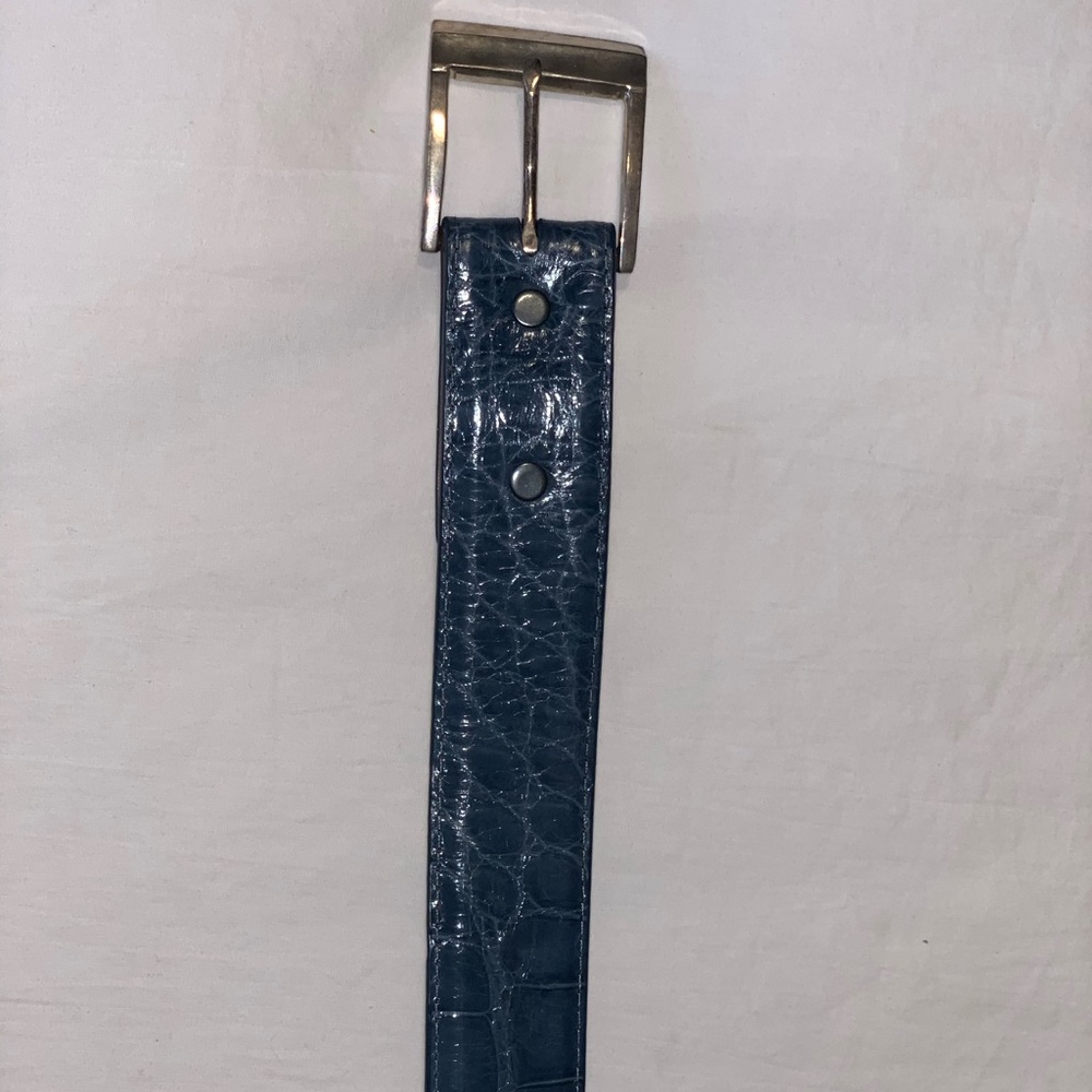 Pat Areias blue authentic alligator belt